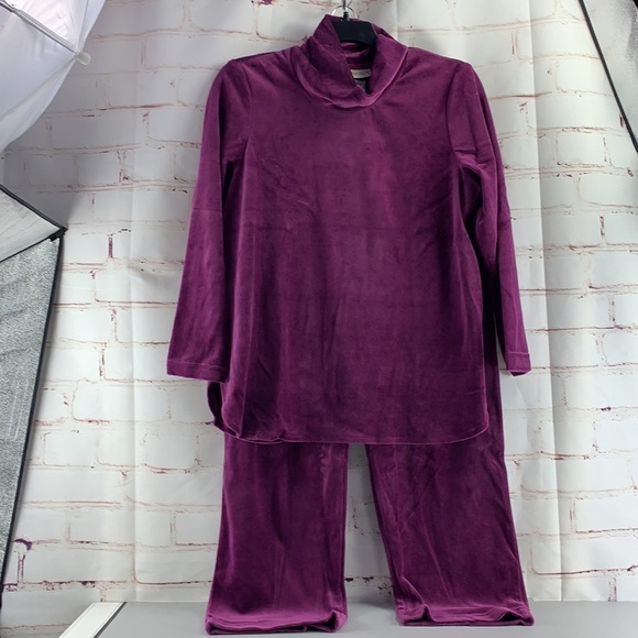 The Vermont Country Store Women's 2 pc Velour Sweat Set / Tracksuit Large - VTG - Picture 1 of 10